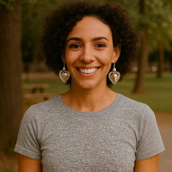 NEW - Silver Tone Hearts - Picture 2 of 3